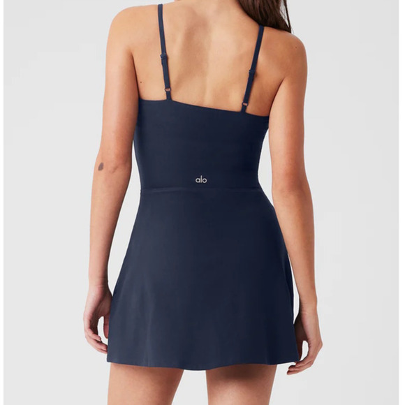 Alo Yoga Alosoft Courtside Dress Navy Size Small Limited Edition EUC Tennis - Picture 2 of 16
